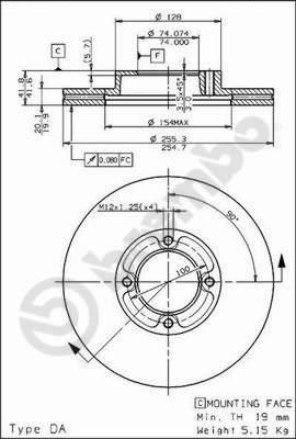 AP 24200 тормозной диск на TOYOTA LITEACE фургон (CM3_V, KM3_V)