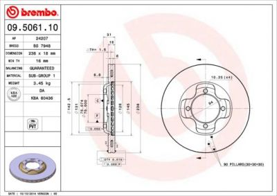 AP 24207 тормозной диск на MAZDA 323 III Hatchback (BF)