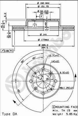 AP 24226 тормозной диск на ROVER 800 (XS)