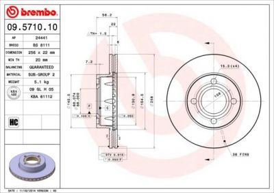 AP 24441 тормозной диск на AUDI 80 (8C, B4)