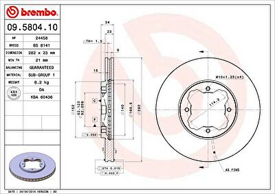 AP 24458 тормозной диск на ROVER 600 (RH)