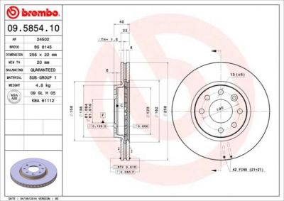 AP 24502 тормозной диск на VOLVO 460 L (464)