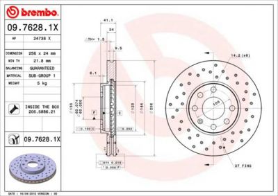 AP 24738 X тормозной диск на OPEL ASTRA G универсал (F35_)