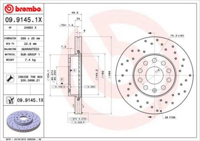 AP 24850 X тормозной диск на SKODA SUPERB (3T4)