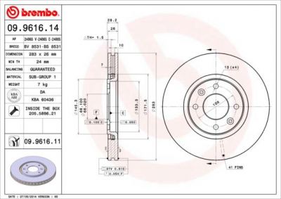 AP 24865 V тормозной диск на PEUGEOT 406 Break (8E/F)