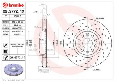 AP 24966 X тормозной диск на AUDI TT (8J3)