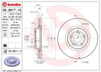 AP 24972 V тормозной диск на TOYOTA AVENSIS (T25_)