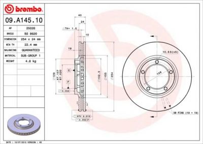AP 25026 тормозной диск на HYUNDAI H-1 / STAREX