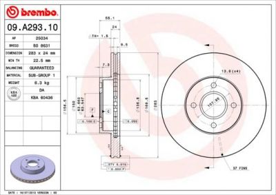 AP 25034 тормозной диск на FORD SIERRA Наклонная задняя часть (GBC, GBG)