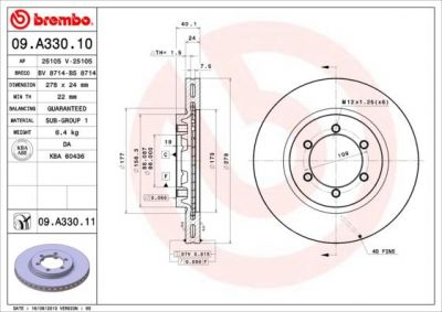 AP 25105 V тормозной диск на SSANGYONG MUSSO (FJ)