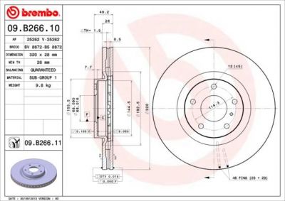 AP 25262 тормозной диск на NISSAN MURANO (Z50)