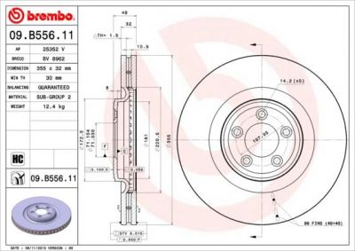 AP 25352 V тормозной диск на JAGUAR F-TYPE кабрио (QQ6_)