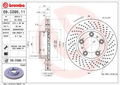 AP 25412 V тормозной диск на PORSCHE BOXSTER (987)