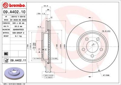 AP 25416 V тормозной диск на CHRYSLER 300 C Touring (LX)