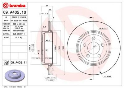 AP 25418 тормозной диск на CHRYSLER 300 C Touring (LX)