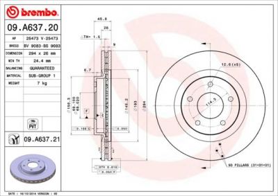 AP 25473 тормозной диск на MITSUBISHI ASX (GA_W_)
