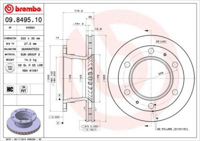 AP 44064 тормозной диск на NISSAN ATLEON