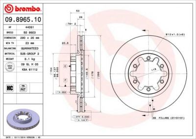 AP 44081 тормозной диск на NISSAN CABSTAR E