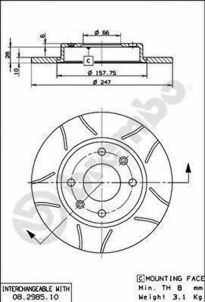 AP X 10240 тормозной диск на PEUGEOT 309 II (3C, 3A)