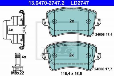 ATE 13-0470-2747-2 Колодки торм.зад. CERAMIC