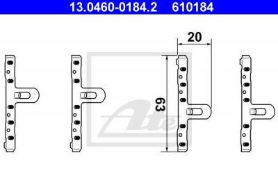 ATE 13.0460-0184.2 комплектующие, колодки дискового тормоза на VW POLO купе (86C, 80)