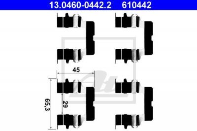 ATE 13.0460-0442.2 комплектующие, колодки дискового тормоза на MITSUBISHI COLT IV (CA_A)