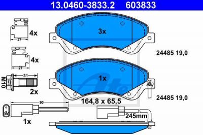 ATE 13.0460-3833.2 Колодки FORD TRANSIT 2006=>