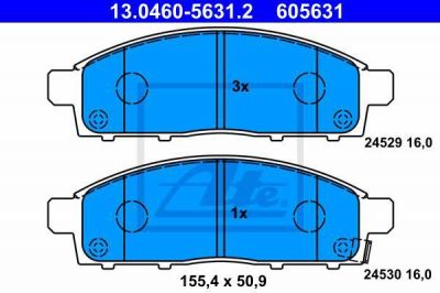 ATE 13.0460-5631.2 Колодки передние MITSUBISHI L200 06- (4605A198)
