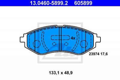 ATE 13.0460-5899.2 Комплект тормозных колодок, диско