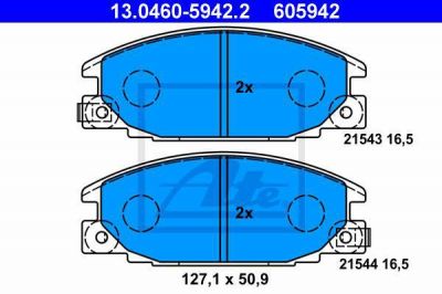 ATE 13.0460-5942.2 Колодки OPEL FRONTERA 2.0-2.8L 92-95 WVA21544