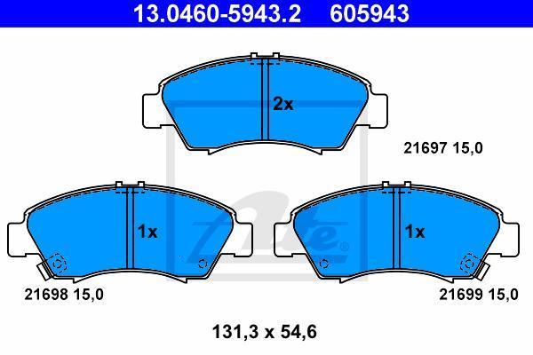 ATE 13.0460-5943.2 Колодки торм.пер. Honda Civic (91-95)