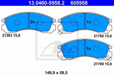 ATE 13.0460-5958.2 Колодки передние MITSUBISHI Outlander/Galant/Pajero+PSA C-Crosser (MB699453)