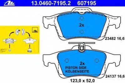 ATE 13.0460-7195.2 Колодки задние FORD Focus 2/MAZDA 3/VOLVO S40 (1360254)