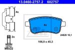 ATE 13046027572 13.0460-2757.2 колодки дисковые з.!Renault Megane Sedan/Coupe 08>