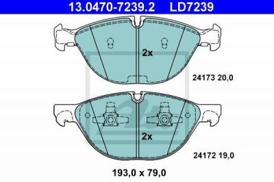 ATE 13.0470-7239.2 Колодки X5/X6 E70 4.8L/35I 2007=> (CERAMIC)