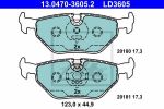 ATE 13.0470.3605.2 КОЛОДКИ ТОРМ 3 E36/E46 Z3 Z4 E85 MG ZT ROVER 75 RX/RJ SAAB 9-5 YS3E R 95/10->>