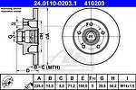 ATE 24.0110-0203.1 Диски торм.зад.VW GOLF III/PASSAT/VENTO 2.8L VR6 (226x10)