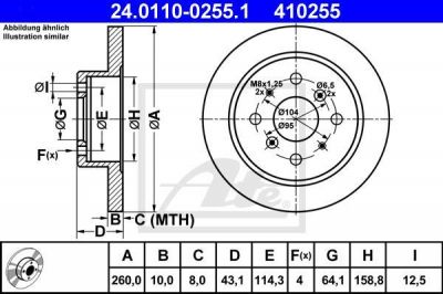 ATE 24.0110-0255.1 тормозной диск на ROVER 800 (XS)