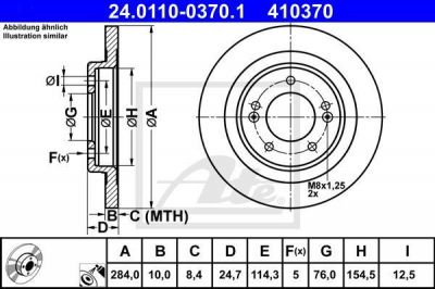 ATE 24.0110-0370.1 тормозной диск на HYUNDAI i40 CW (VF)
