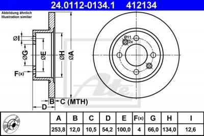 ATE 24.0112-0134.1 тормозной диск на RENAULT 25 (B29_)