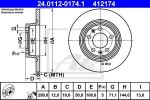 ATE 24.0112-0174.1 тормозной диск на PEUGEOT 407 купе (6C_)