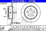 ATE 24.0113-0196.1 тормозной диск на CHRYSLER VOYAGER III (GS)