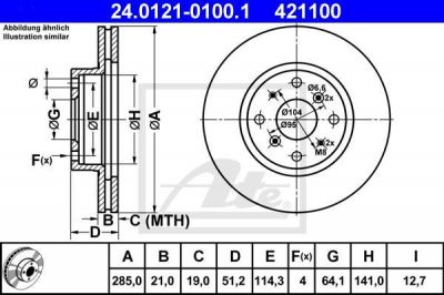 ATE 24.0121-0100.1 тормозной диск на ROVER 800 (XS)