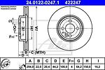 ATE 24.0122-0247.1 тормозной диск на MINI MINI Roadster (R59)