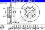 ATE 24.0124-0215.1 Диск торм.пер. MITSUBISHI OUTLANDER/CITROEN C-CROSSER, PEUGEOT 4007
