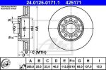 ATE 24.0125-0171.1 Диск торм. пер. Skoda Superb, VW Passat
