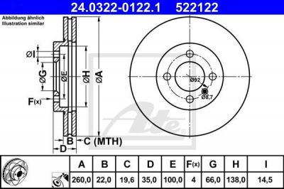 ATE 24.0322-0122.1 тормозной диск на 3 (E30)