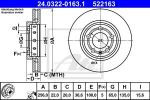 ATE 24.0322-0163.1 тормозной диск на VW GOLF IV (1J1)