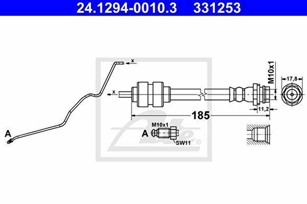 ATE 24.1294-0010.3 тормозной шланг на FORD MONDEO IV седан (BA7)