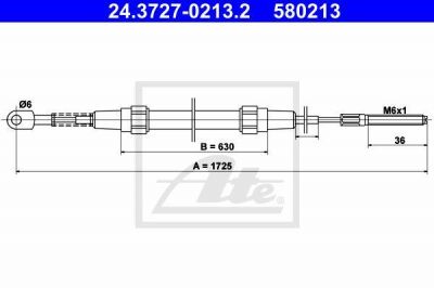 ATE 24.3727-0213.2 трос, стояночная тормозная система на 3 (E30)
